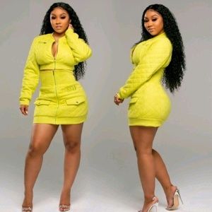 Quilted jacket and skirt